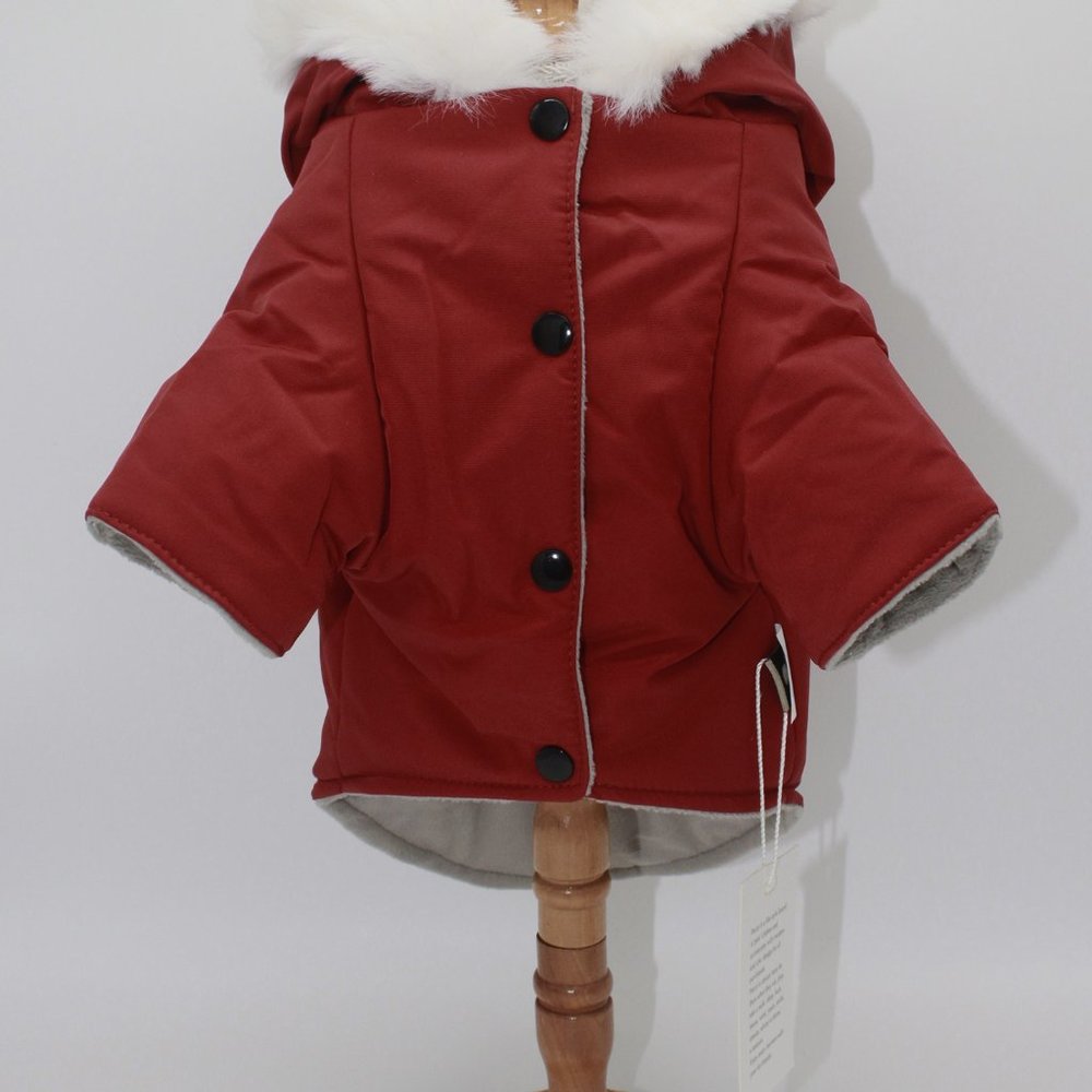 Petzzi Pet Dog Puppy Clothes Winter Insulated Coat Jacket Alexander Dark Red - Picture 9 of 9